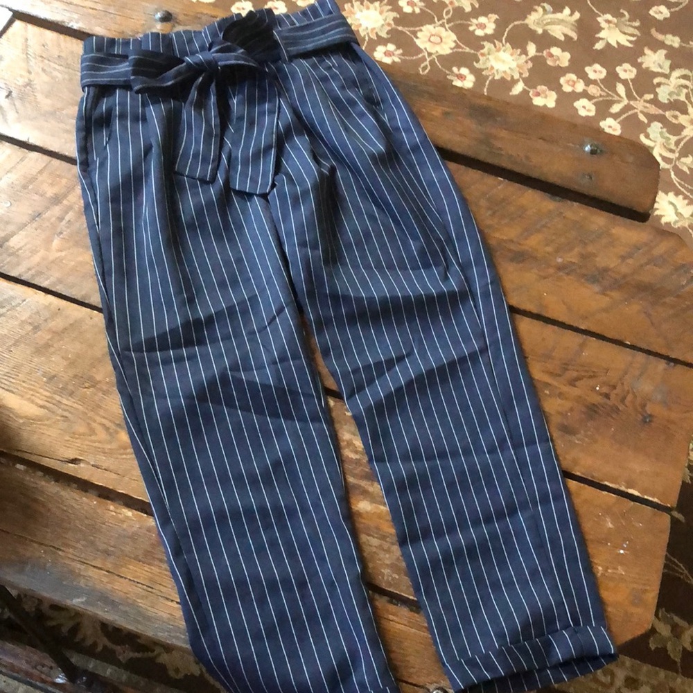 Indigo Rein paper-bag waist pants